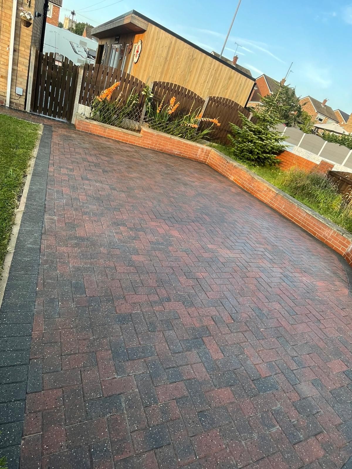 Block paved driveway looking new after professional cleaning and sealing