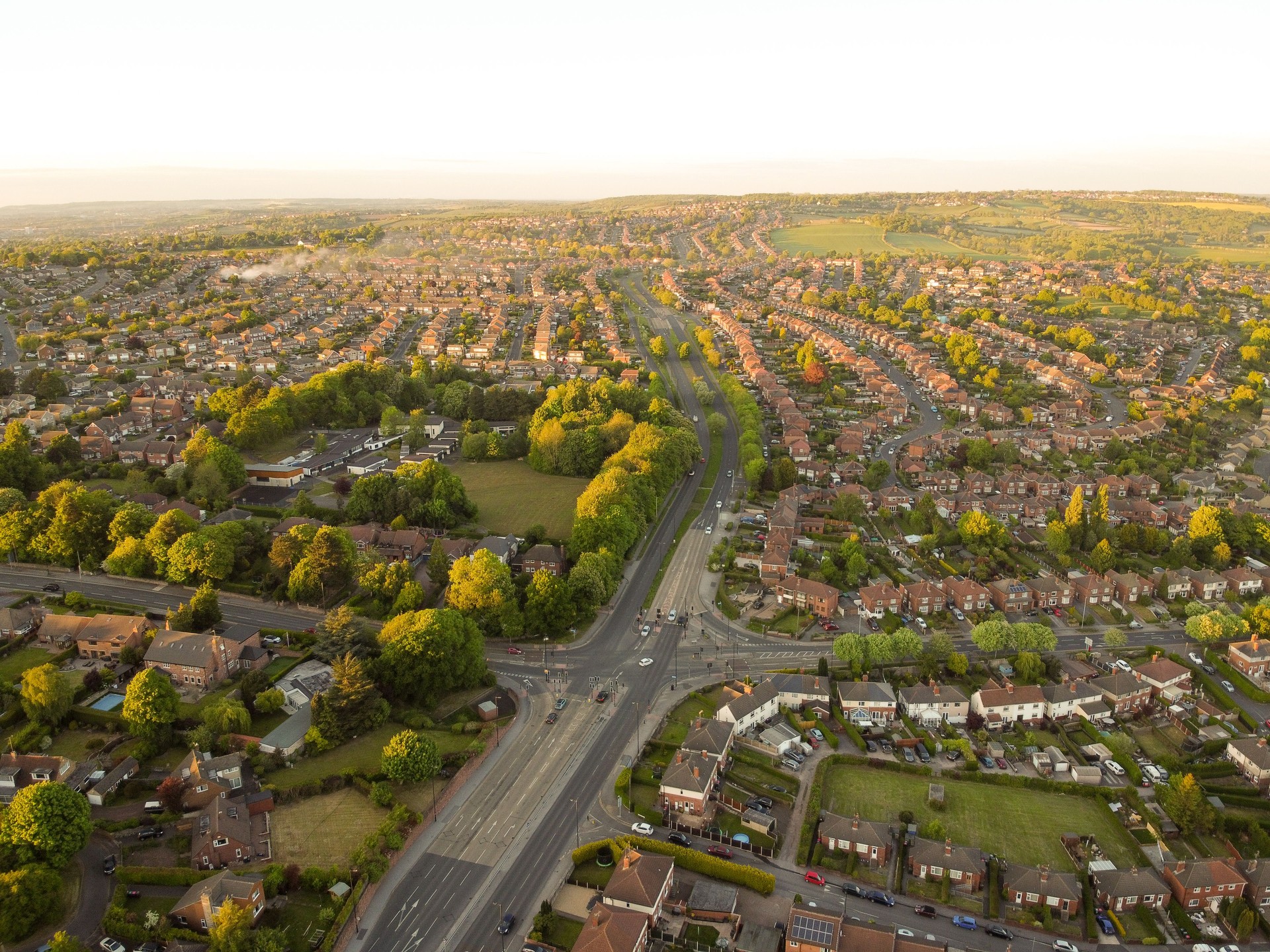 Overlooking Rotherham residential areas 